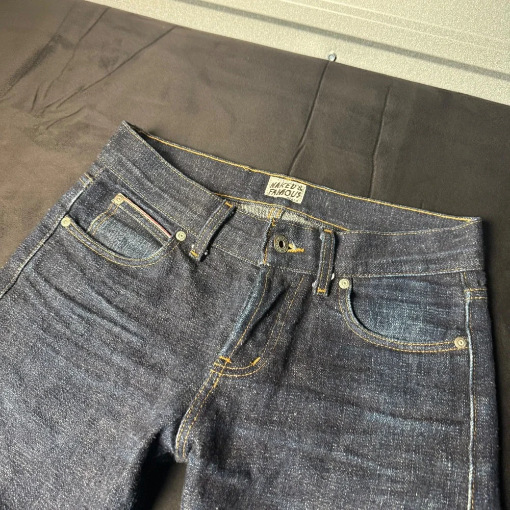 Modern Mens Naked & Famous Selvedge Okayama Spirit Indigo Denim Jeans 30